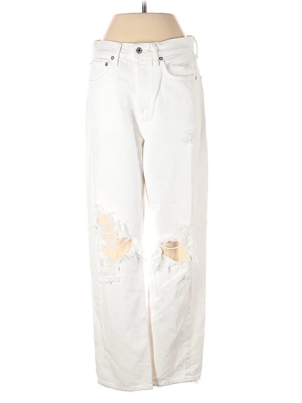 AGOLDE 90’s Fit Distressed Jean in White Out Women 26X28 Style A069B-1083 GOOD!!
